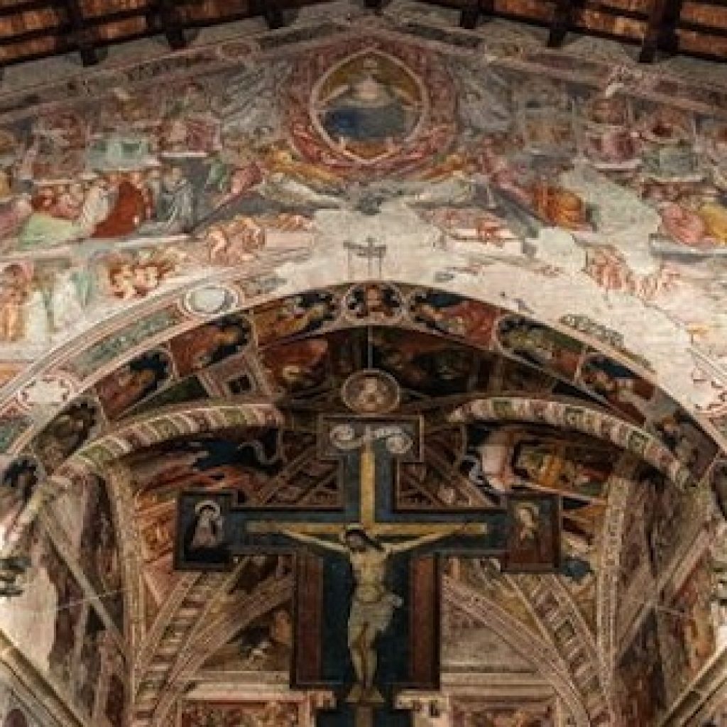 L'intero Convento di Sant'Agostino si trova vicino al centro di Gubbio, appena fuori dalle mura cittadine e poco distante dalla Porta Romana