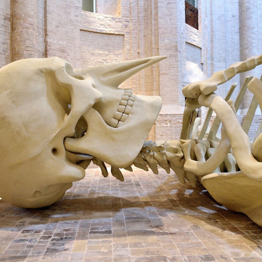 The Cosmic Magnet is a monumental and controversial work by the Italian sculptor Gino De Dominicis, exhibited inside the former Church of the Santissima Trinità Annunziata in the historic center of Foligno.